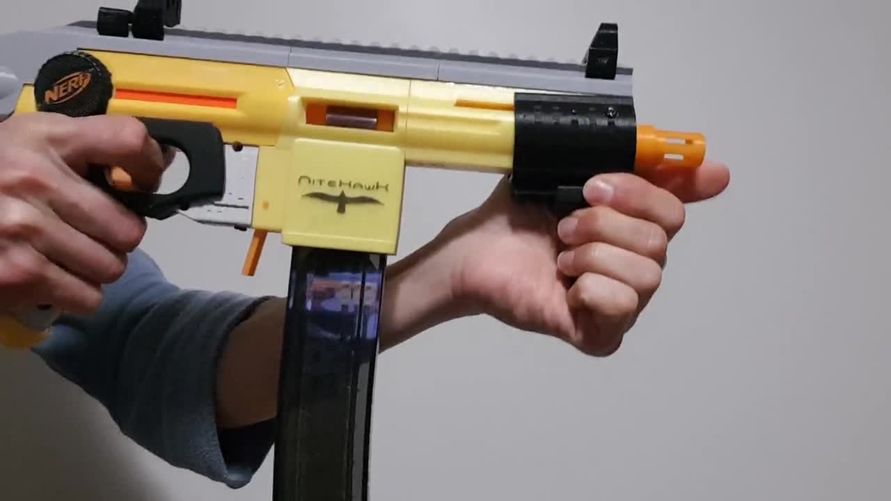 Nitehawk - 3D Printed Kit to Create a Magazine-fed Nerf