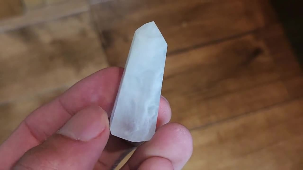 【THEAIRTOWN】white angel pt White Kaolinite Amphibole Quartz Tower, White Angel Hair