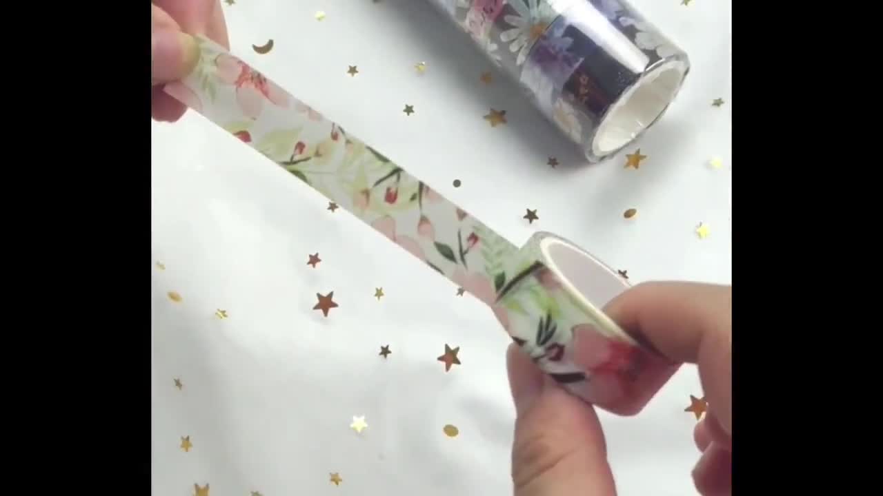 Pink Floral Washi Tape - 15mm