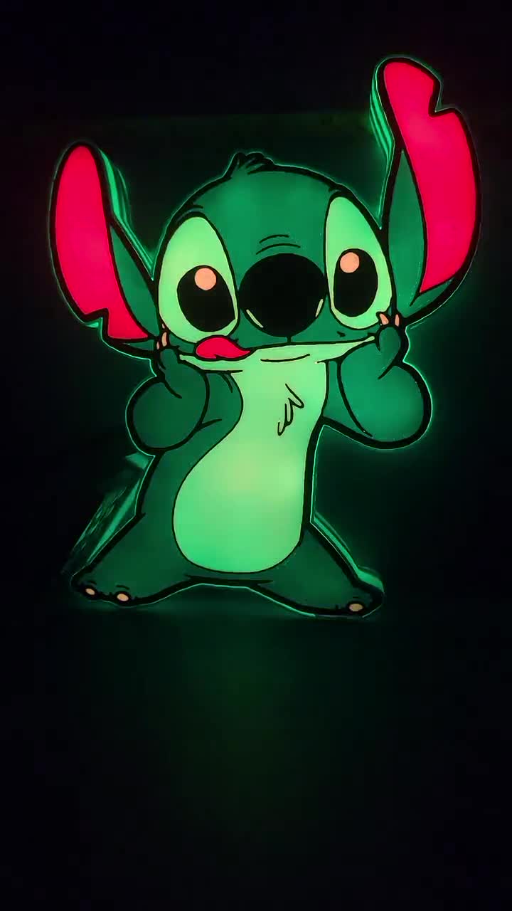 Lampada 3D Stitch Con 7 Colori E Telecomando - Luce Notturna Per Bambini, Regalo Divertente - Foto 2