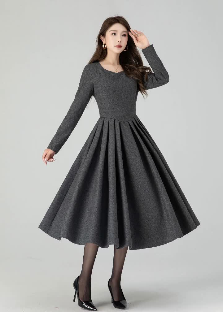Long Linen Skirt, Grey Linen Maxi Skirt With Pockets, A Line Full