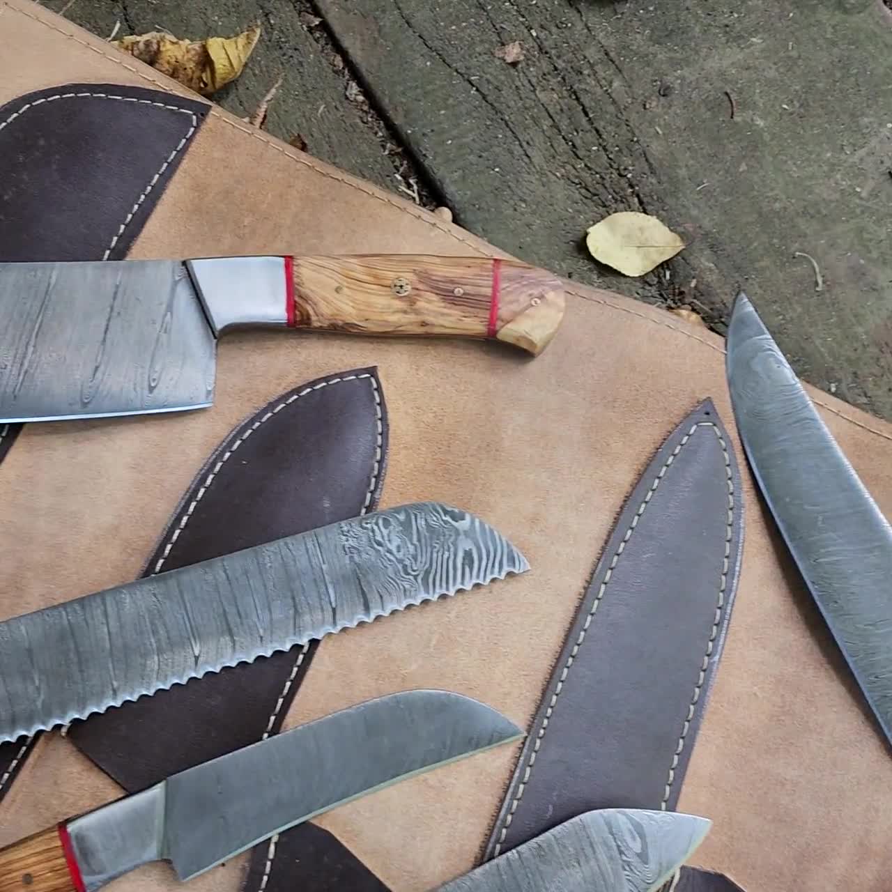  Huusk - Cuchillo vikingo japonés, cuchillo de carnicero forjado  con funda, acero de alto carbono, cuchillo de filete de carnicero japonés  para cocina, campamento : Hogar y Cocina