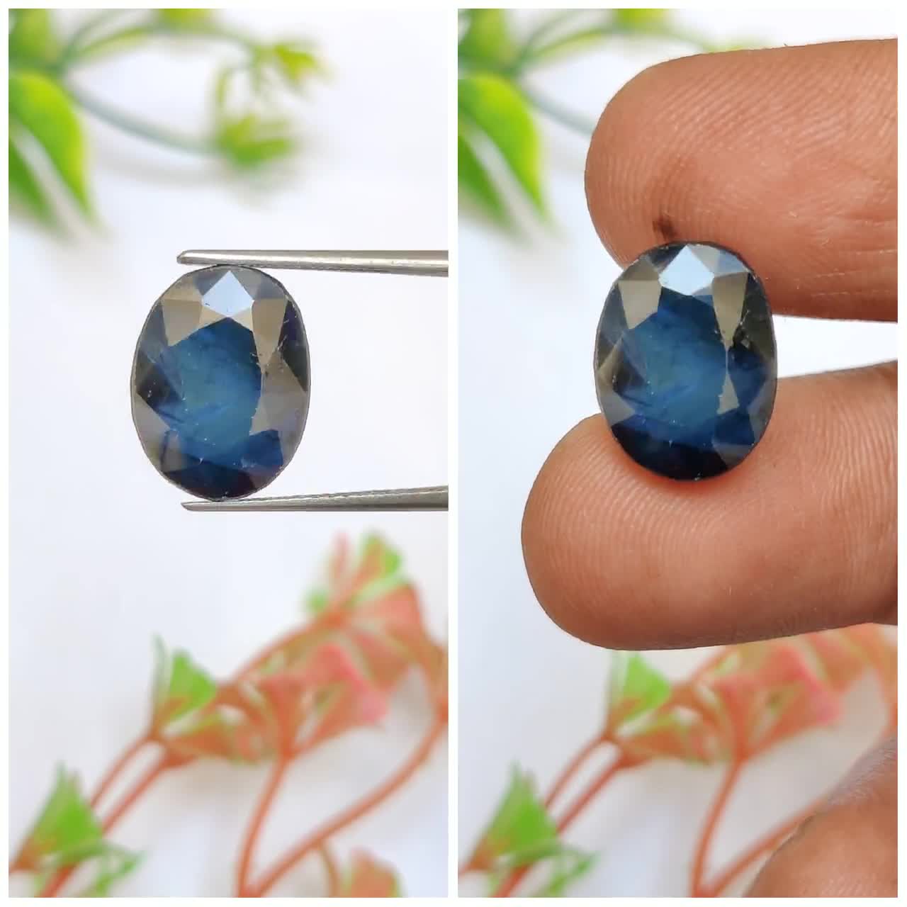 Saphir Vert-bleu Naturel D'Australie – 5x4 Mm – 0.38 Carat – Traité Diffusion