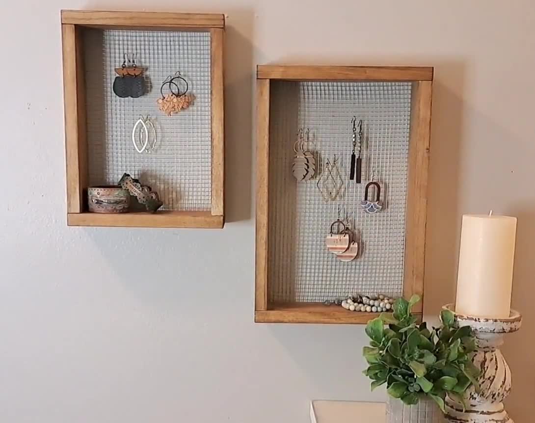 Wood Bracelet Holder Wall Hanging Display, Jewelry Organizer Gift for Mom  Birthday, Bracelet Display Wall Mount Organizer for Bathroom 