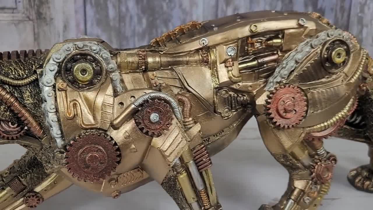 Steampunk Panther - Figurine Metal Bronze - Steampunk