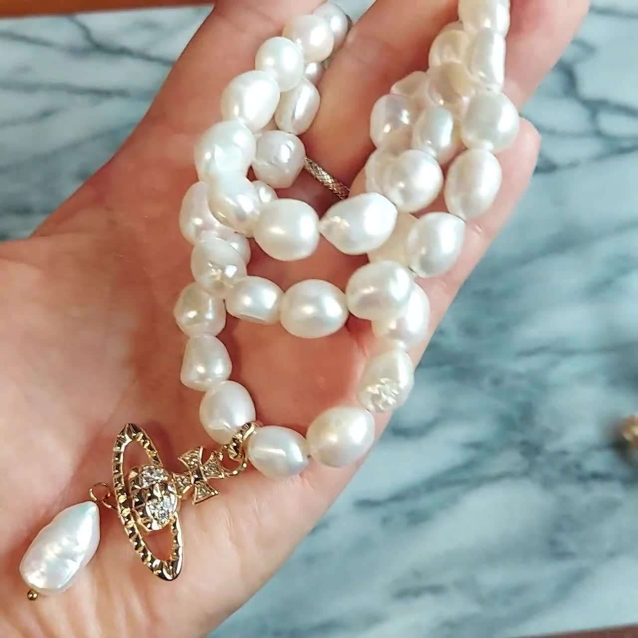 【BLACKPURPLE】Petit B Pearl Layered Necklace 送料・関税込☆BLACKPURPLE☆Petit B Pearl Layered Necklace