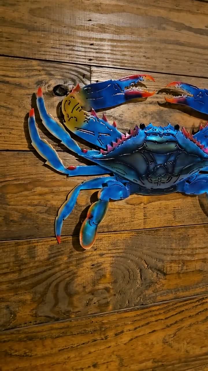 Blue Crab, Coastal Wall Decor, Aluminum Wall Decor, Beach House