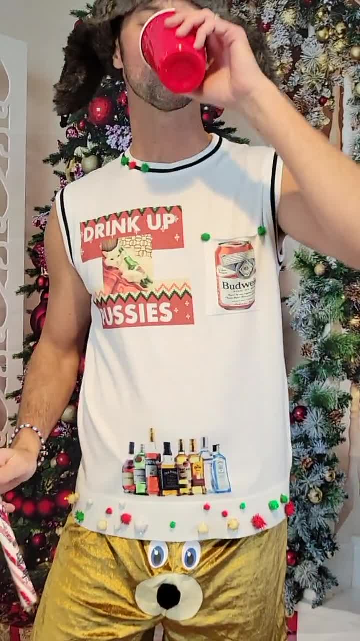 Sexy Ugly Christmas Sweater, It is NOT A PLASTIC Boob, Cut Out