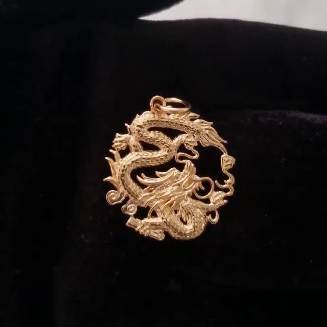 14k Solid Polished 3-D Dragon Charm - Quality Gold