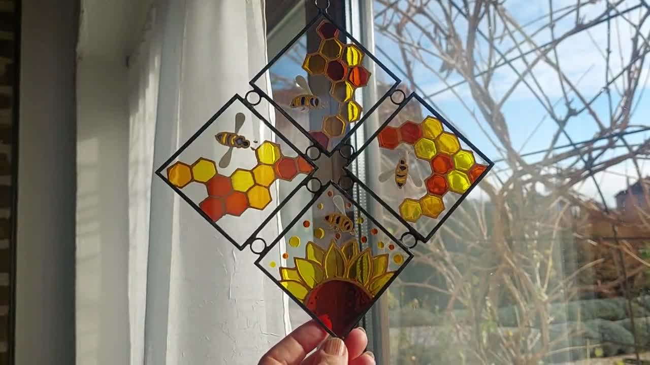 Attrape-soleil en forme de cœur réparé en verre suspendu -  France