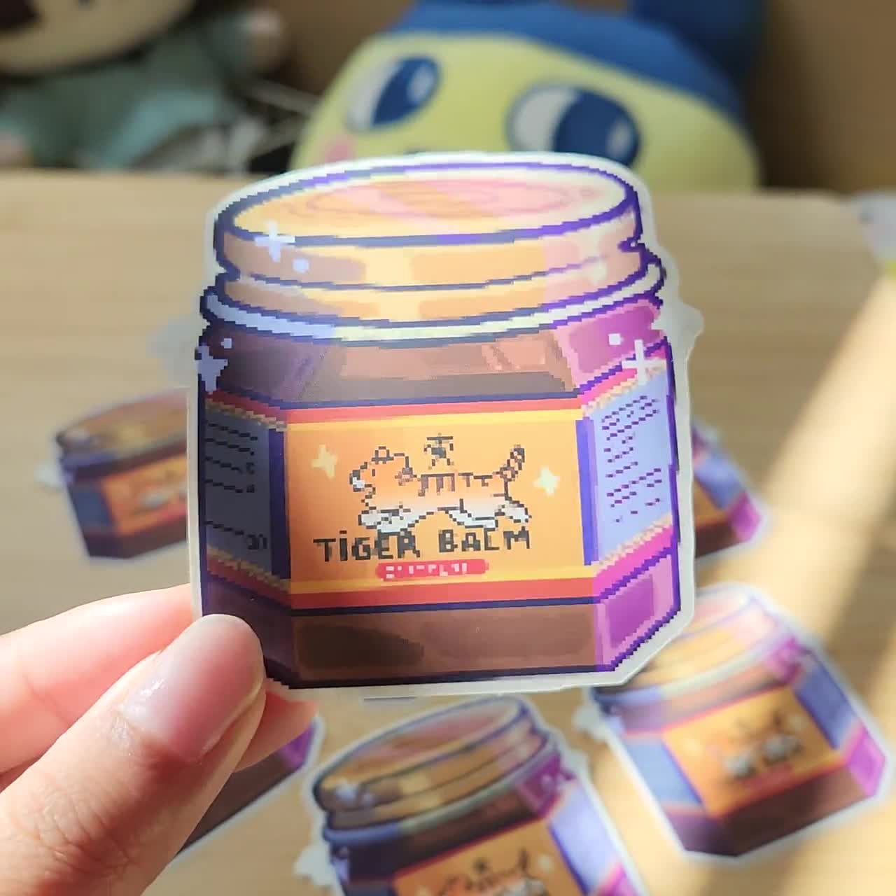 Pixel art home medicines tiger balm salonpas pain relief patch cute stickers