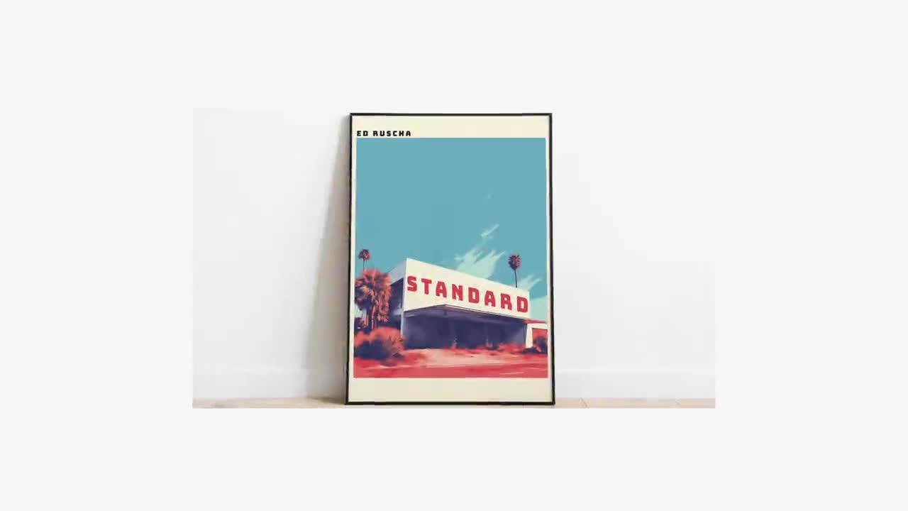 Ed Ruscha ポスター セット Ed Ruscha Art ,gasoline Stations Poster, Mid Century Modern