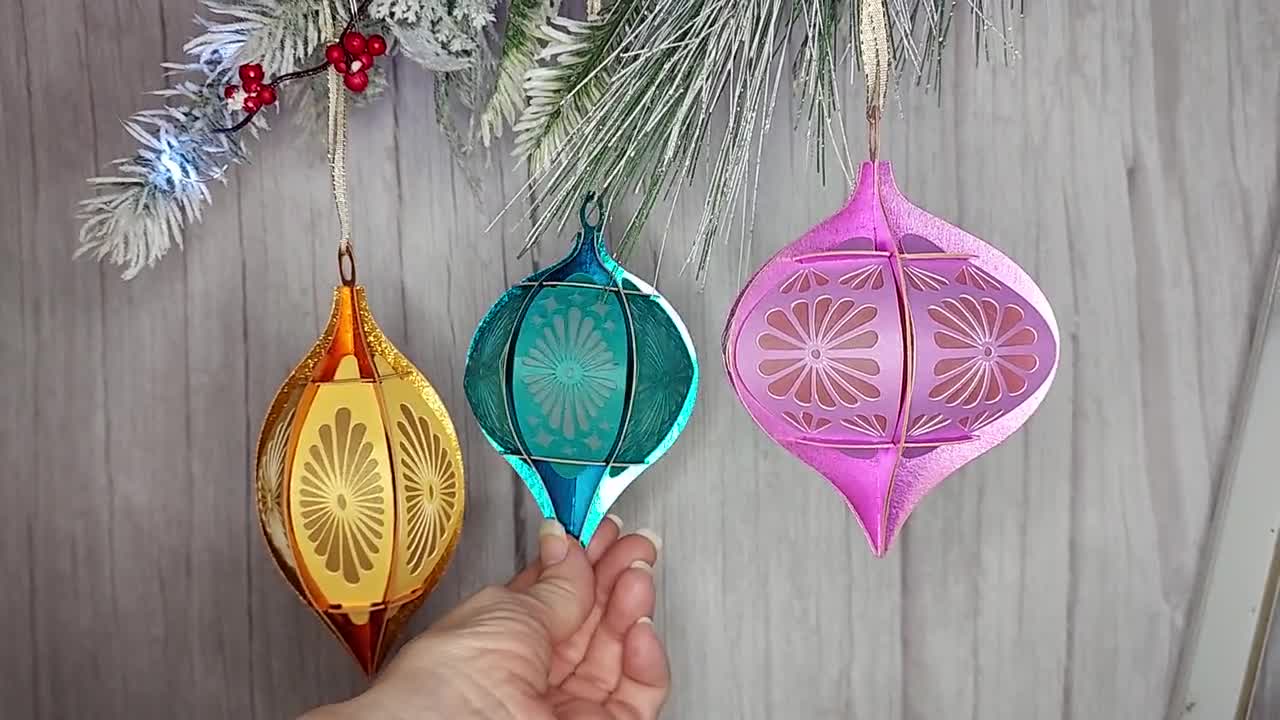 Mid-century Modern Look DIY Easy 3D Christmas Ornaments No Glue