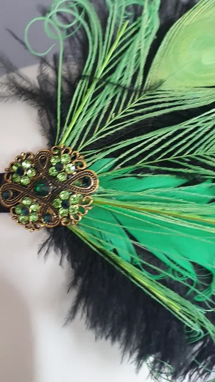 Fascia per capelli verde nero Flapper, copricapo Great Gatsby, fascia per  capelli con strass Flapper anni '20, ispirazione vintage, regalo copricapo  flapper -  Italia