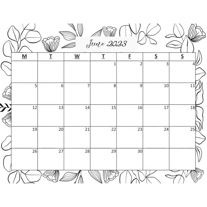 2023 Printable Coloring Planner