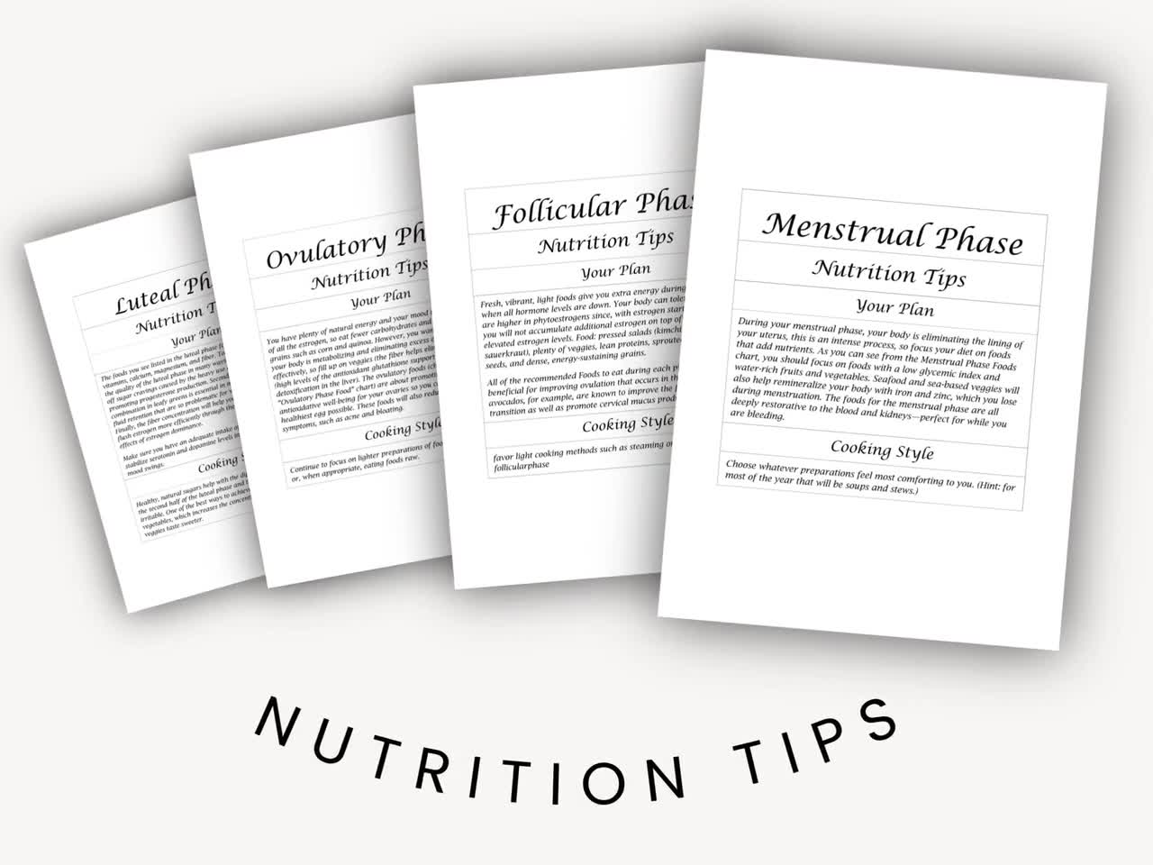 Cycle Syncing Nutrition Guide and Recipe Binder Cycle Sync Food List 