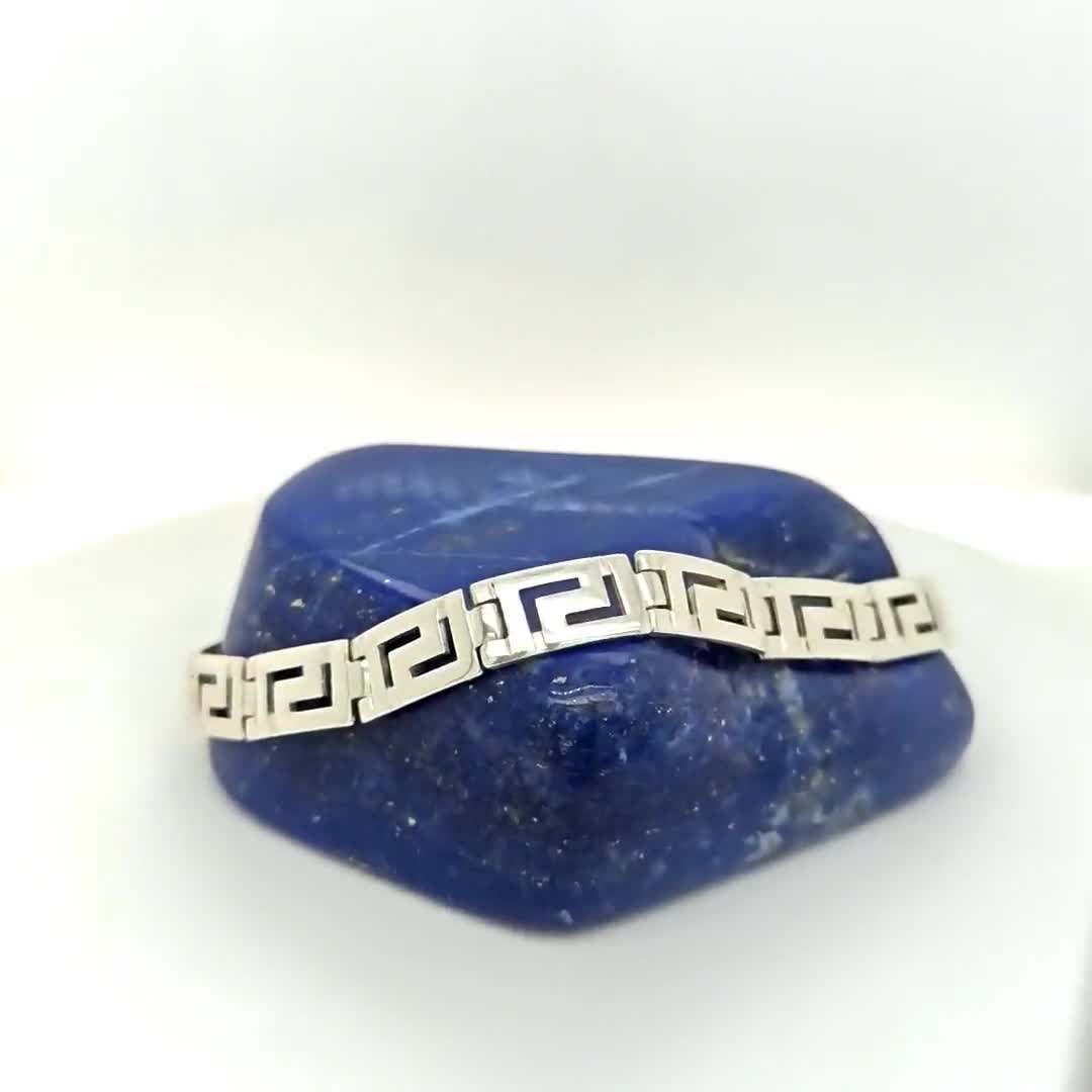 Greek Key Silver Link Bracelet Ancient Greek, Meander Bracelet, Antique bracelet, Greek Bracelet, Greek key Bracelet, Greek Jewelry video poster