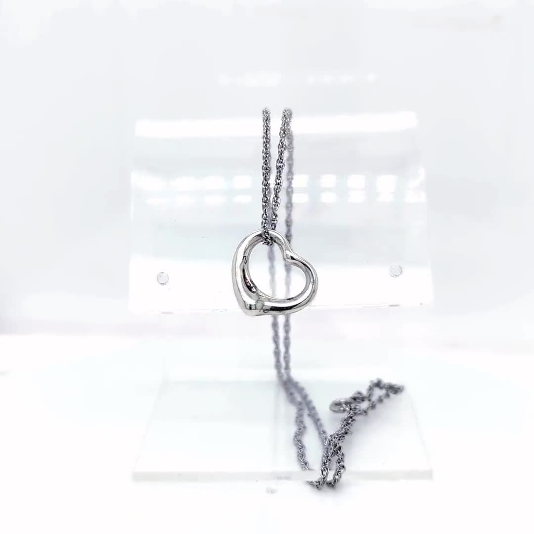 Tiffany & Co Elsa Peretti Open Heart Sterling Silver Pendant for a