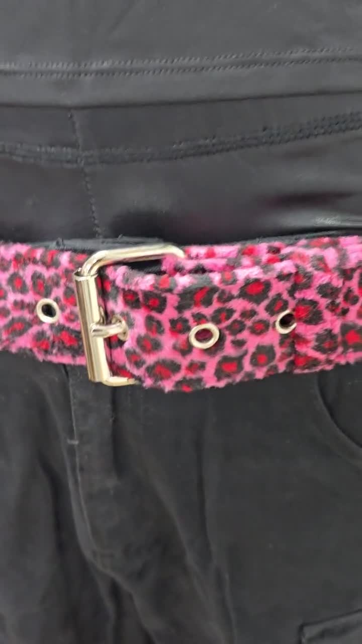 国内で当店のみ Dekayed - Leopard Fur Belts 3色展開 ZEBRA FUZZY LEOPARD STUDDED BELT