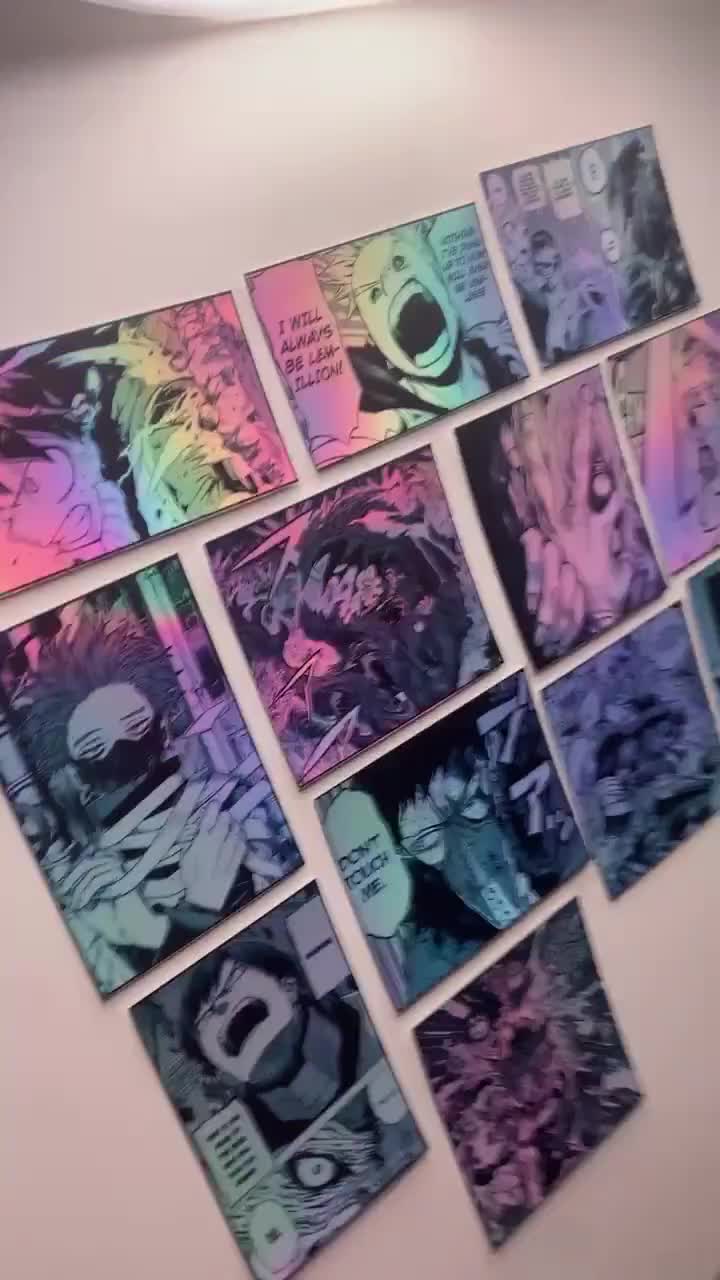 Paquete de pegatinas holográficas de anime manga 6B video poster