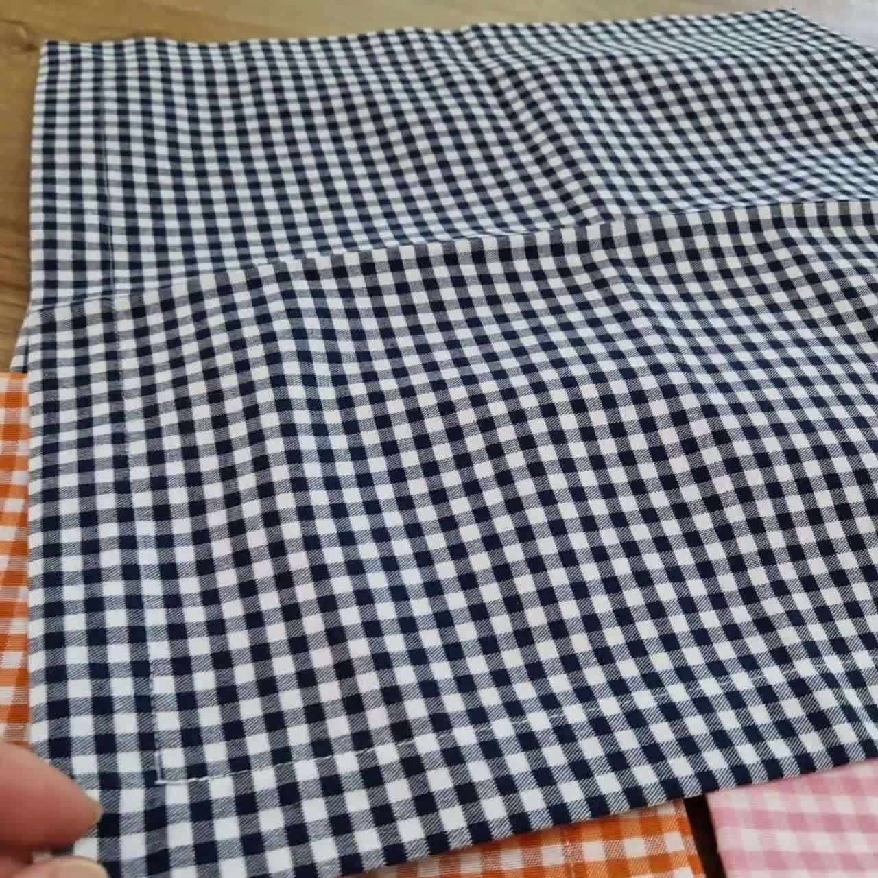 Tovaglioli Di Stoffa A Quadretti - Set Da 12, 45x45 Cm, In