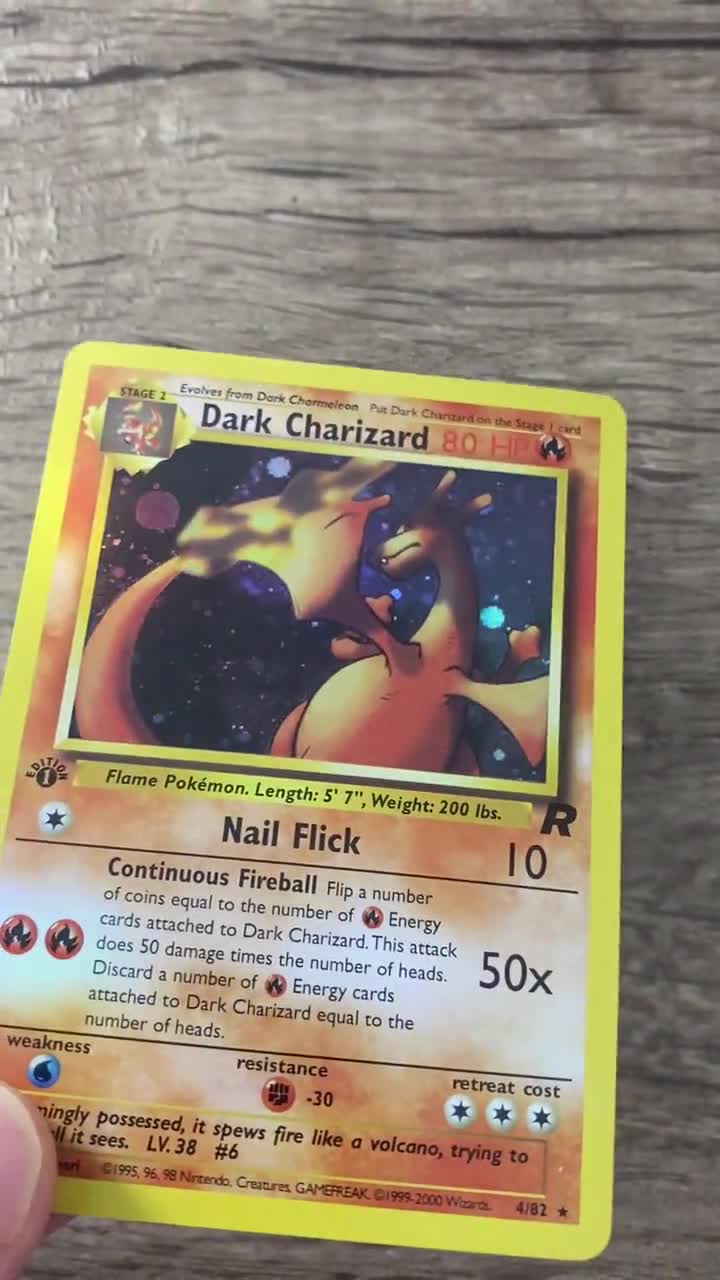 Dark Charizard - Rare 1st Edition Pokemon Proxy Card - Etsy