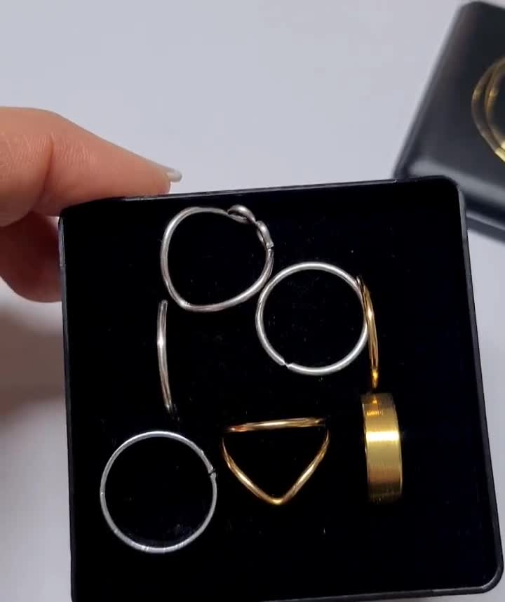 FUNEIA 7 Pièces Bague Femme Phalange Empilables - Anneaux Réglables 14K Argent/Or Rose/Or - Bijoux Fantaisie Tendances