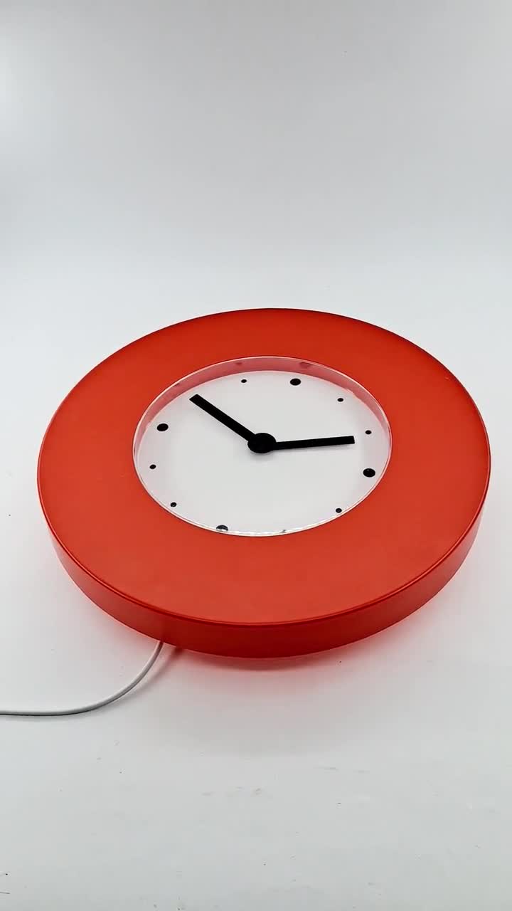 Vintage Ikea Red Wall Clock Tajma Designed by Knut and Marianne