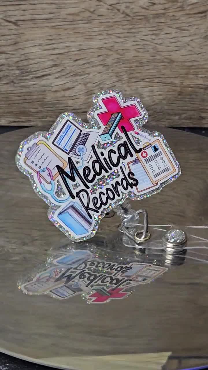 Medical Records Bling Badge Reel/medical Records Department