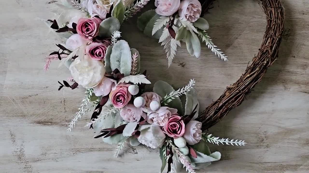 Tubayia - Ghirlanda di fiori artificiali rustici da appendere alla porta, ghirlanda di fiori di seta, decorazione per matrimoni #2