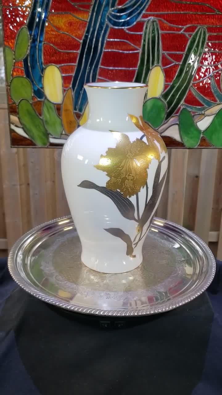 Okura 花瓶 36cm Noritake Okura Blue Rose Vase, 9