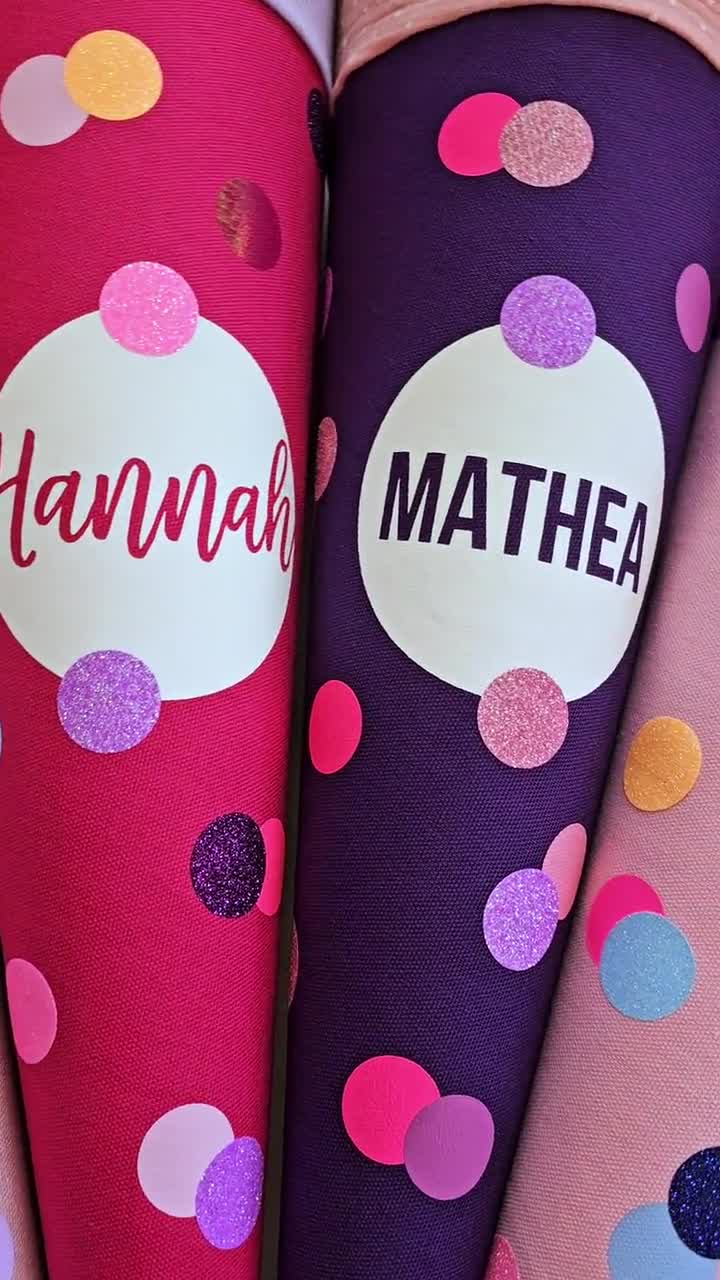 Cono escolar de confeti de tela video poster