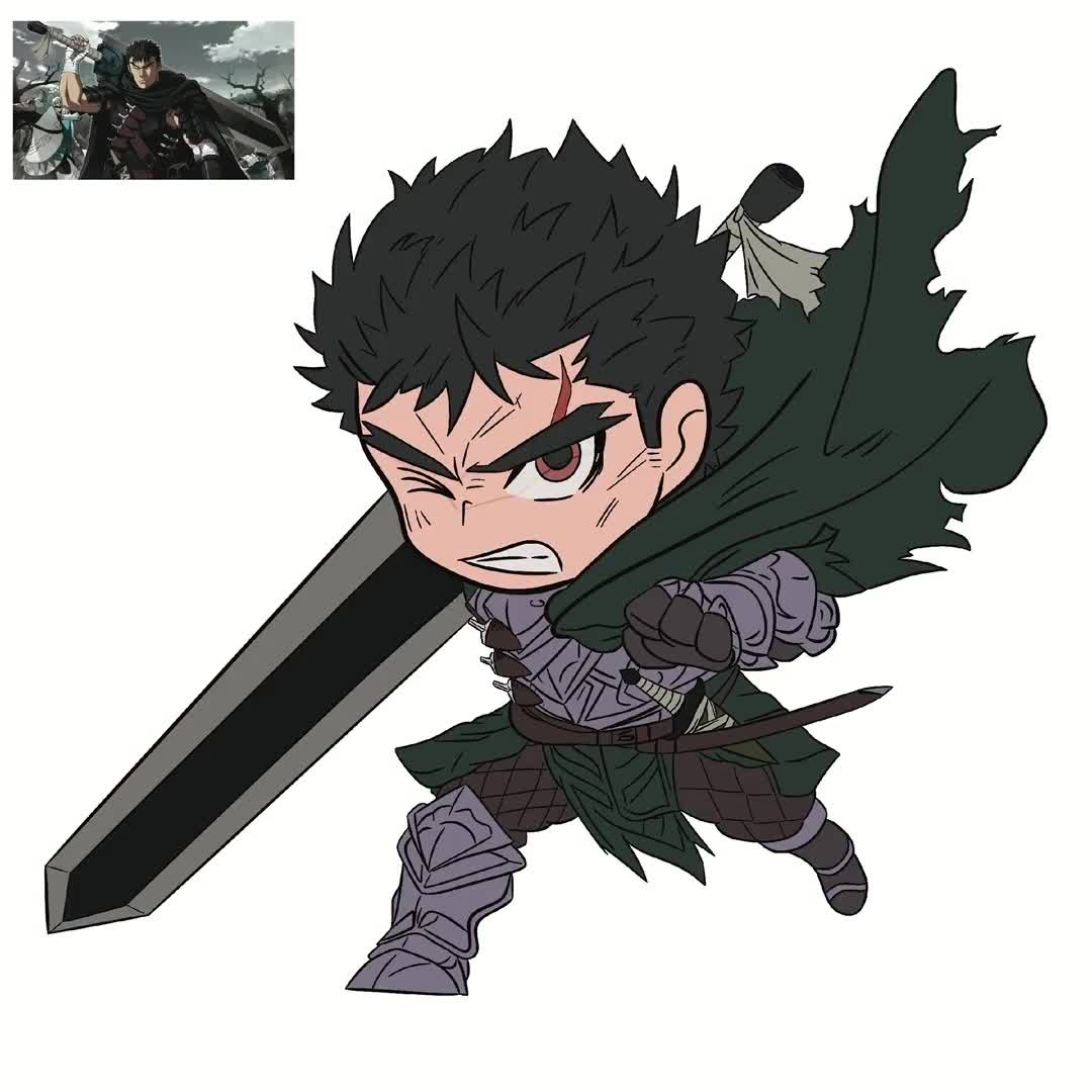 Guts Berserk Anime Sticker Decal for Car Laptop Phone Tumbler Water Bottle  Notebook Journal Sticker Decal Gift for Guts Berserk Anime Fan