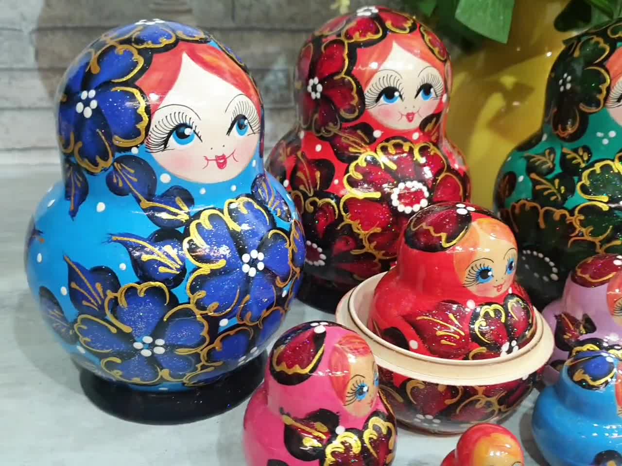 10 Matryoshka Russian Nesting Dolls Classic Flowers 10 10 Matryoshka Russian Nesting Dolls Classic Flowers 10
