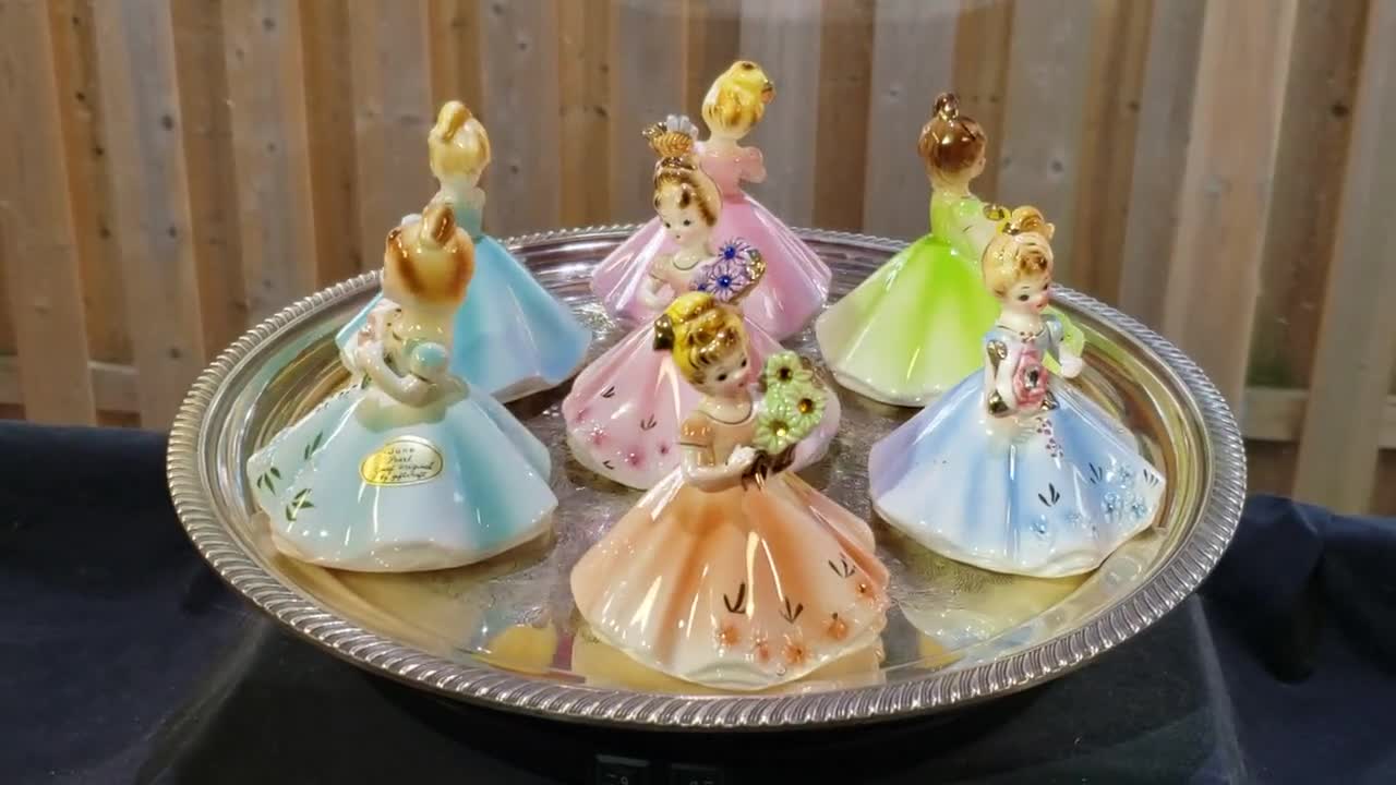 Vintage Josef Originals Birthday Figurines Group of 7