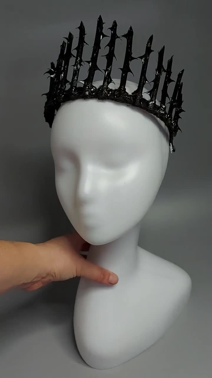 Black Spiked Crown,black Thorn Tiara, Spikey Gothic Punk