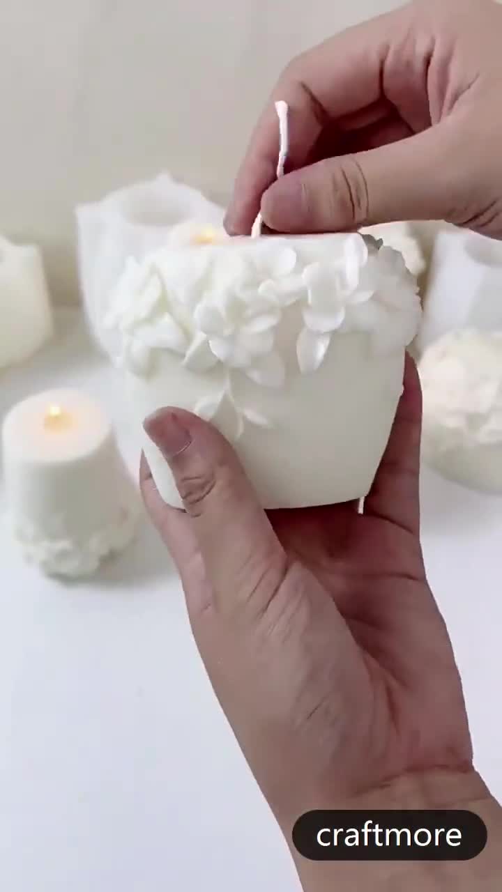 3 stampi in silicone per candele, 3D, forma cilindrica, in silicone, per candele fai da te