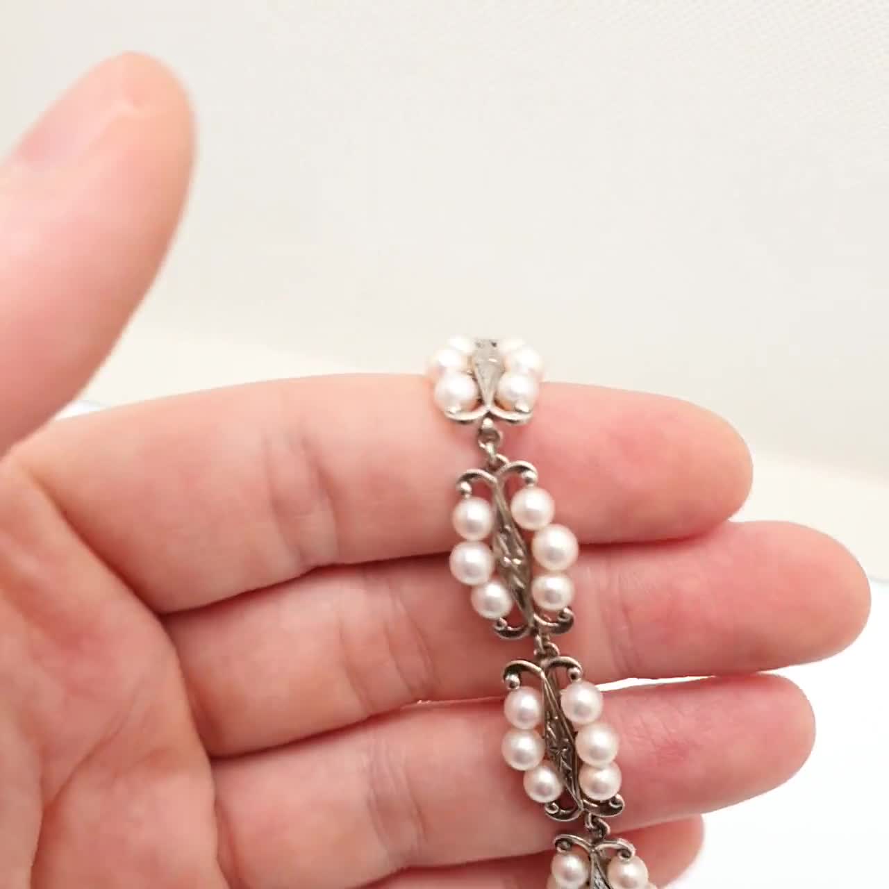ヴィンテージ ミキモト パールブレスレット スターリングシルバー 養殖