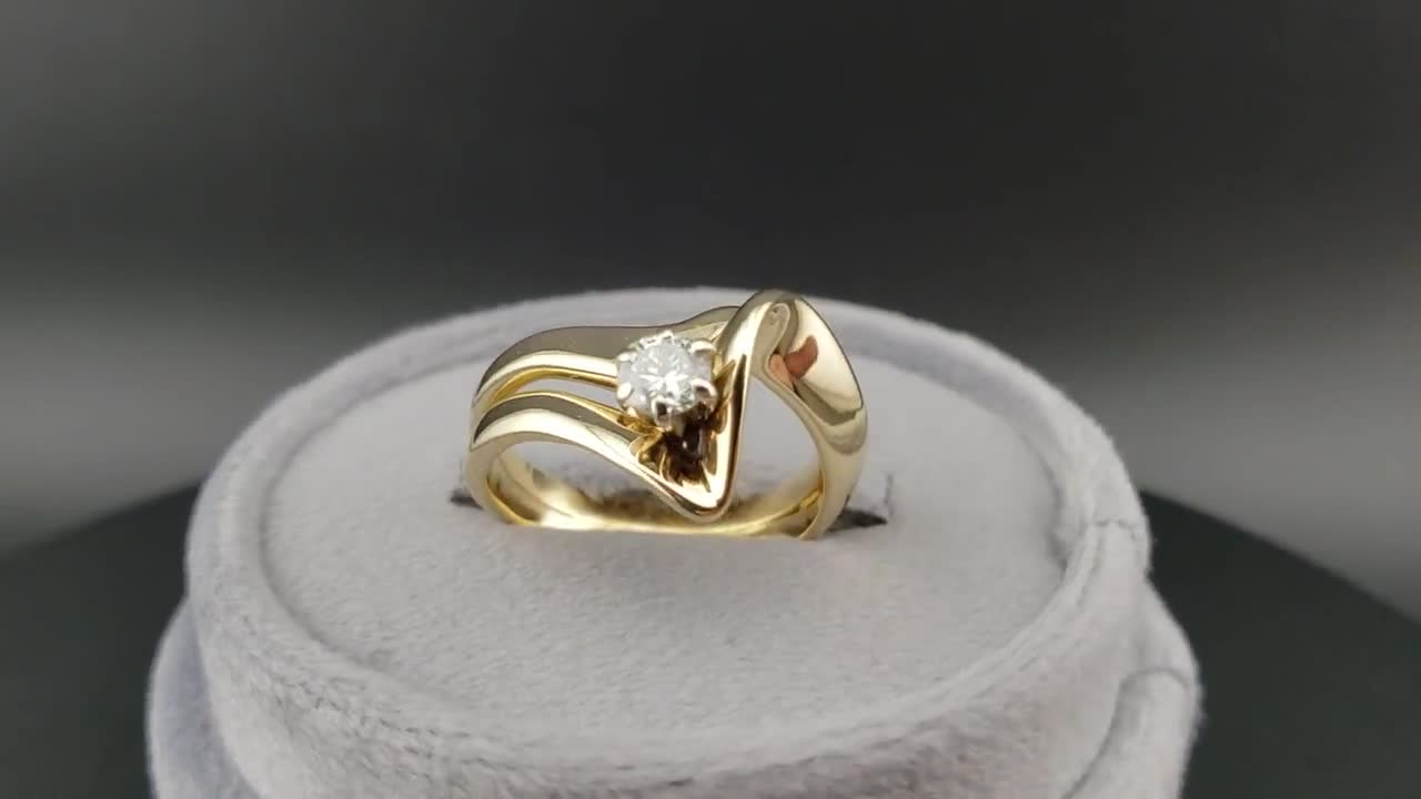 Engagement Rings, Vintage Diamond Freeform Rings, Vintage
