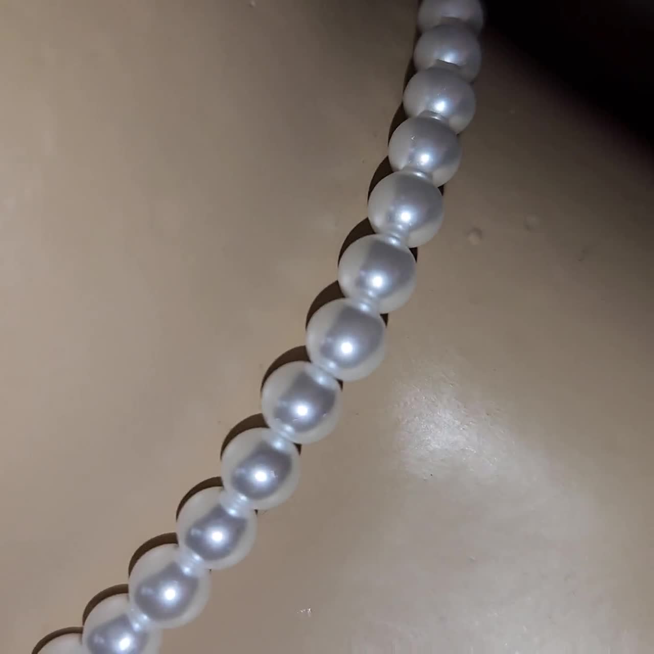 Pearl Strand Necklace For Women Faux Grey Round Maldives