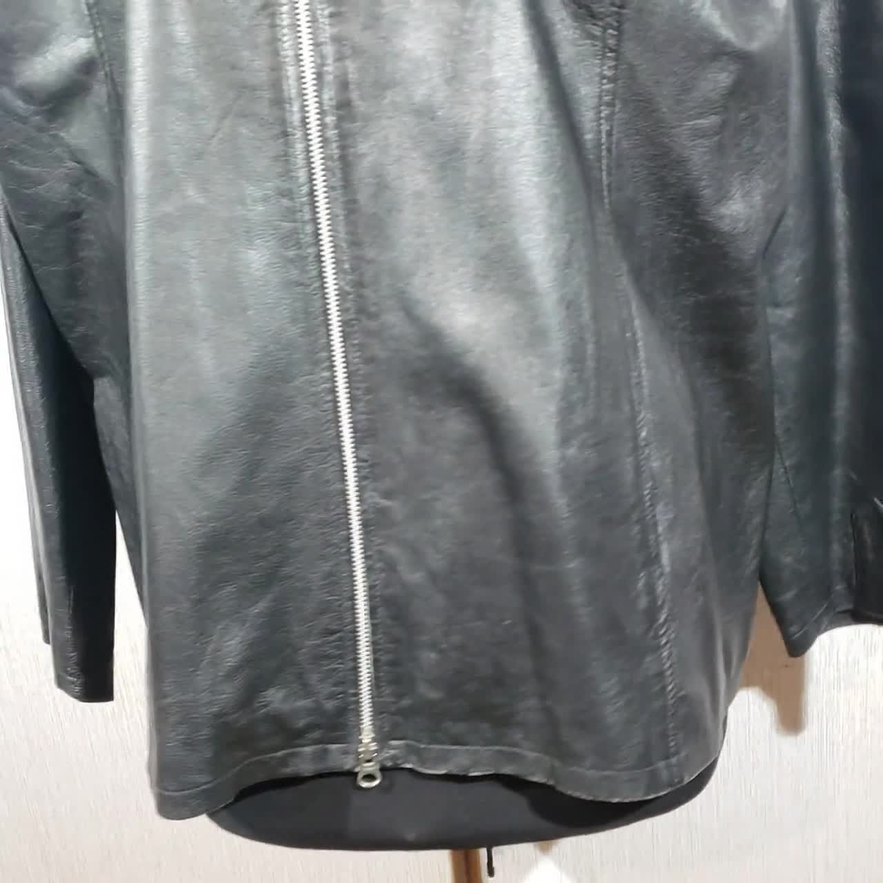 Stylish Women's Leather Jacket With a Metal Zipper. Cute
