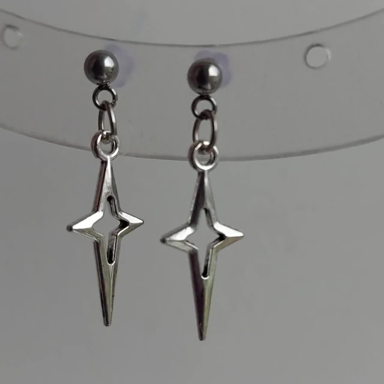 North Star Earrings Silver Polar Star Earrings Stainless