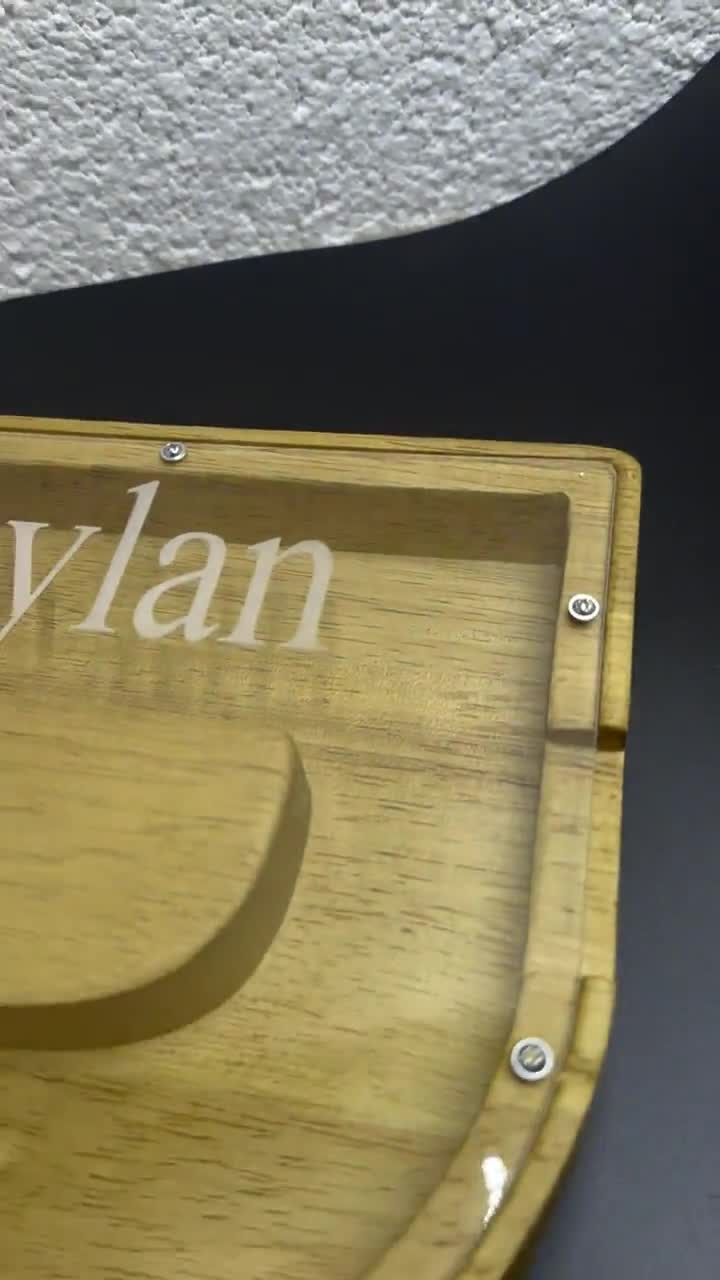 Personalized Large Wooden Letter Piggy Bank – Laser Engraved Name, 9.1 Inch Custom Initial Coin Bank, Gift