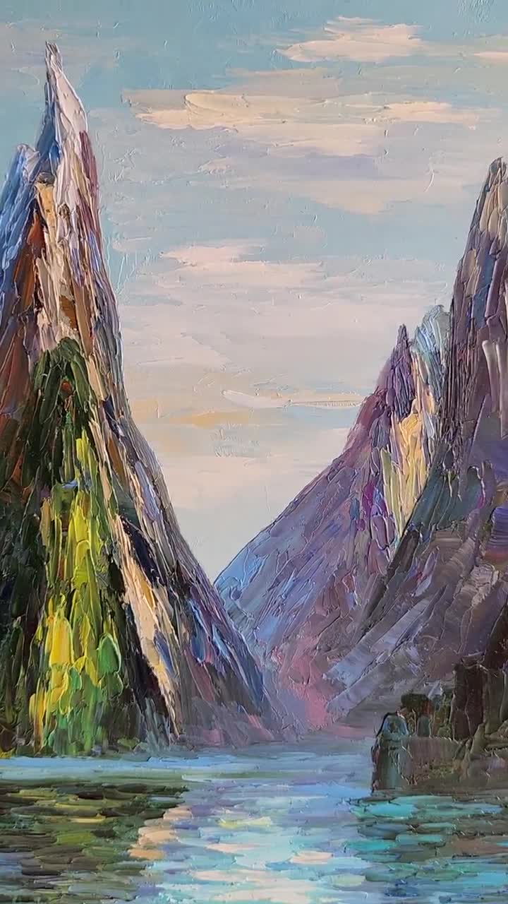 Milford Sound Painting New Zealand Lanscape Mountain Art Wall Art