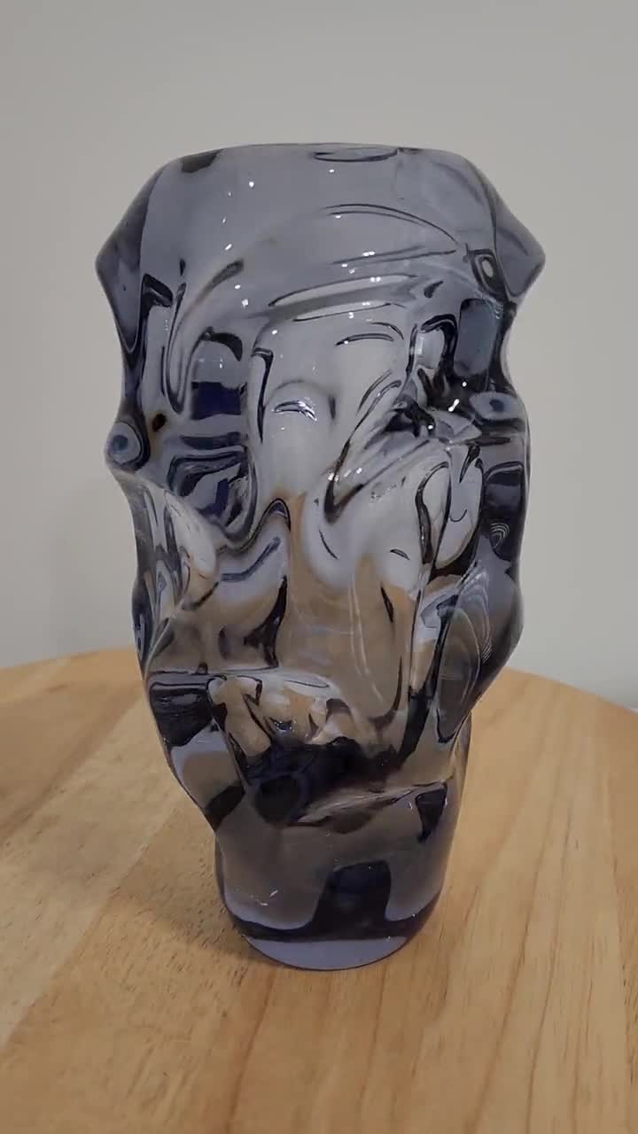 60's Vintage アートガラス Vase by BERANEK,JAN MCM Mid Century Art Glass Amethyst Jan Beranek Art Glass