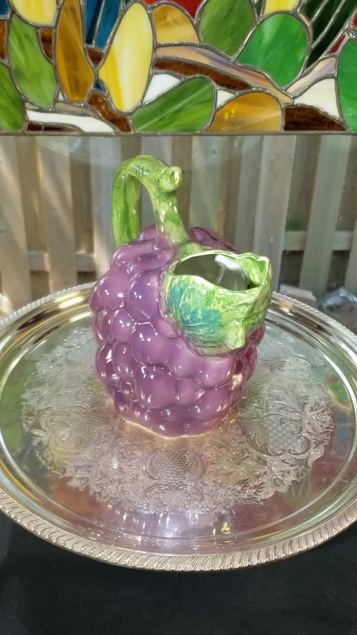 Vintage Hand-painted Grape Pitcher: Italian Ancora Ceramic - Etsy