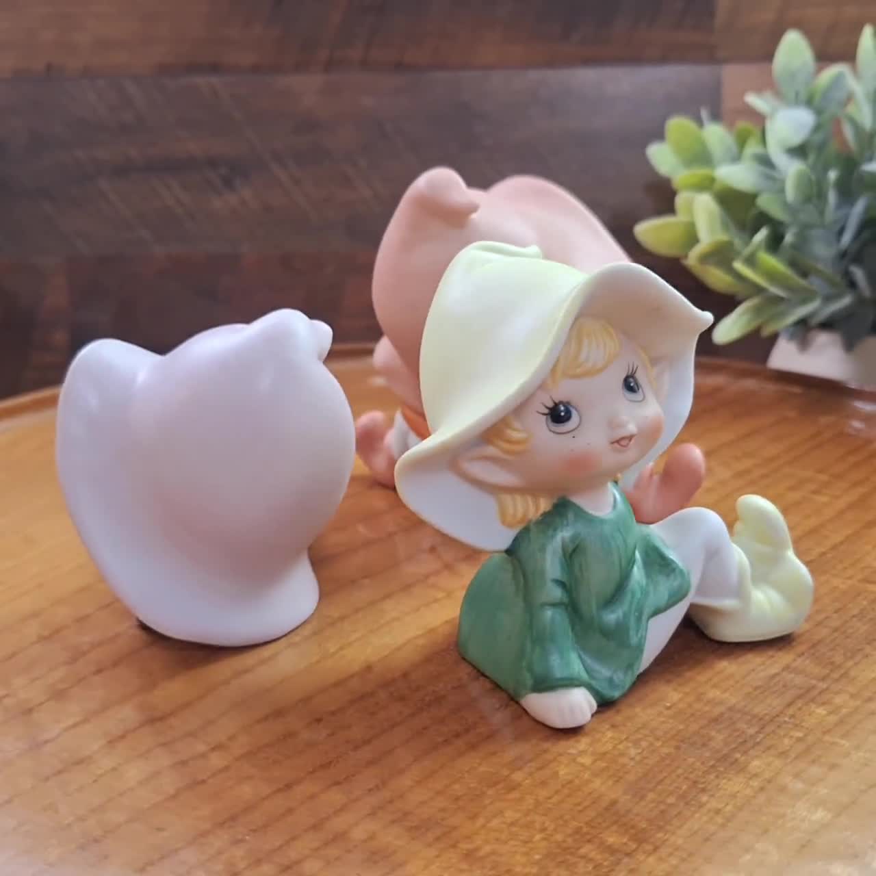 Set of 3 Vintage Ceramic Pixie Figures | Whimsical Indoor
