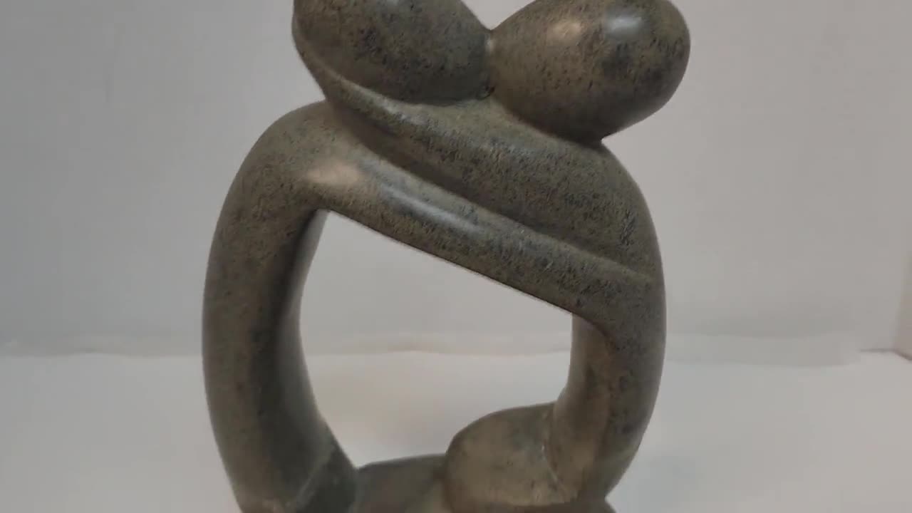 抽象的な石のアート、ヴィンテージの石の彫刻、コレクターの彫刻、石の