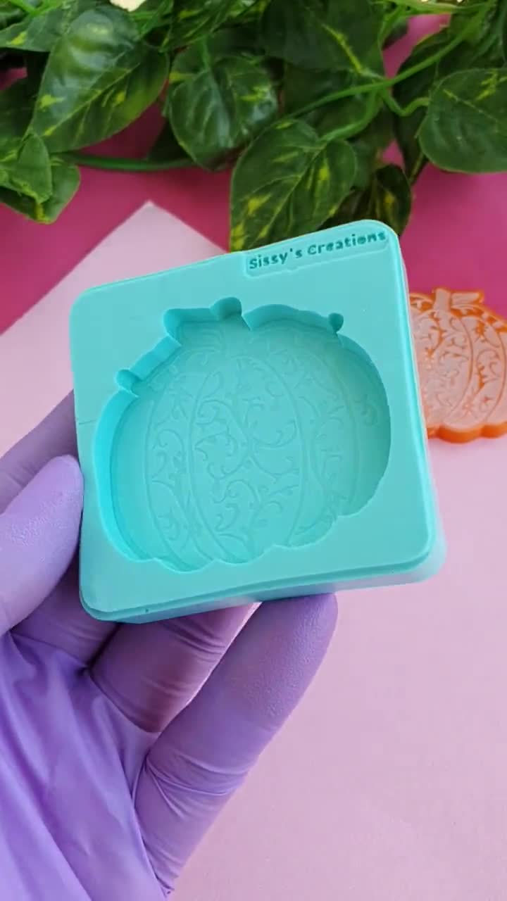 Stampo in resina 3D a forma di zucca con coperchio, in silicone, per