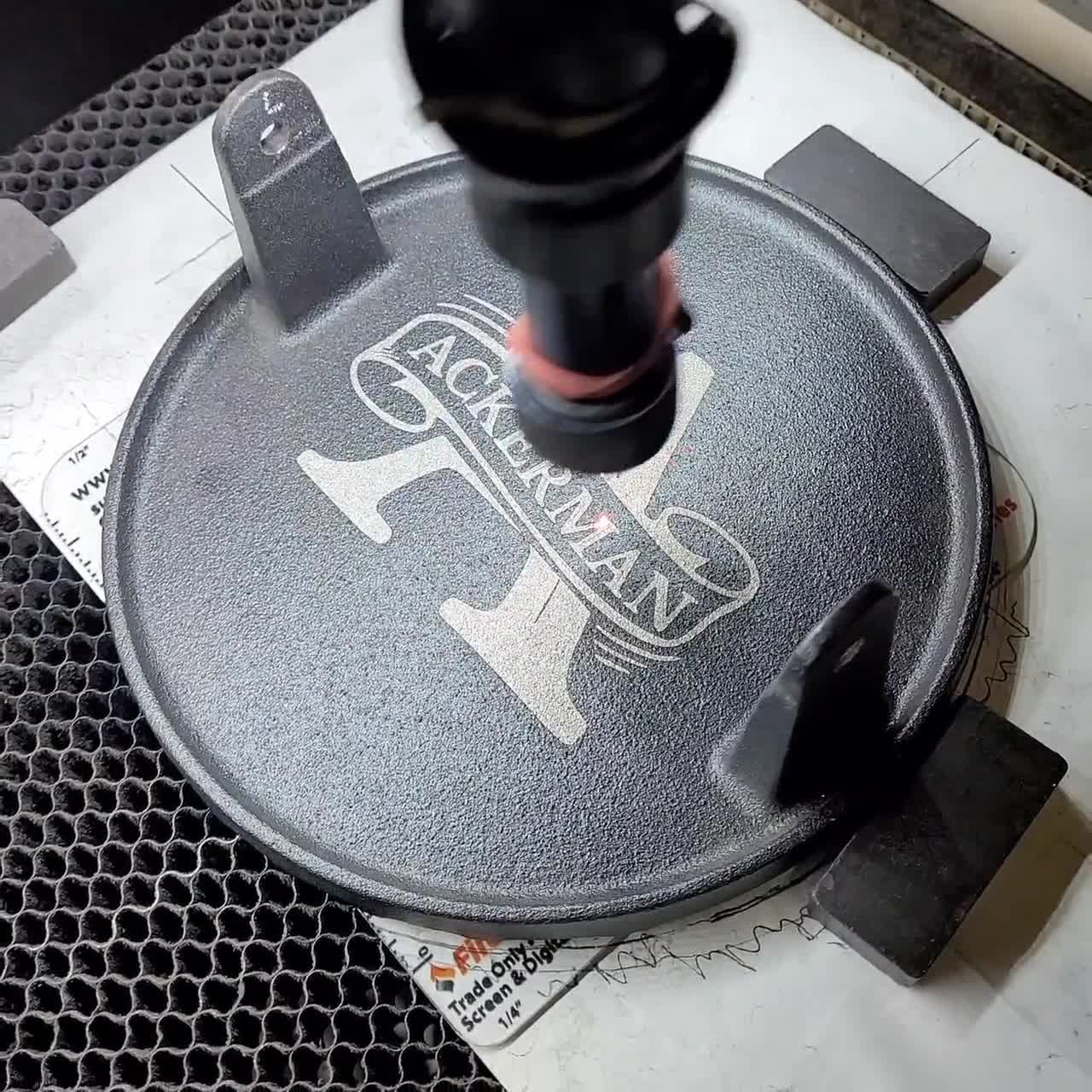 Personalized Cast Iron Burger Smasher: Engraved Grilling Gift for 6th Iron Anniversary and Blackstones video poster